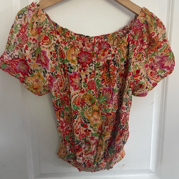Cynthia Rowley floral multicolored blouse size Large - Picture 1 of 4